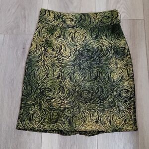ANTONIO MELANI Green Floral Pencil Skirt